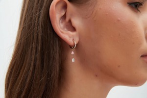 Elegantes Pendientes de Oro de 14K con Diamantes Rosados y Blancos en Forma de Pera Cultivados en Laboratorio, Claridad VS+, Certificados por IGI, Regalo para el Día de la Madre - Product Image 5