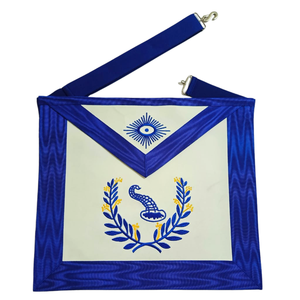 High Quality Masonic Blue Lodge Officer Apron Embroidered Freemason Ceremonial Regalia with Adjustable Belt - Product Image 1