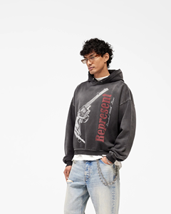เสื้อฮู้ดดี้โอเวอร์ไซส์ Y2K ลายกราฟิกแบบยูนิเซ็กซ์ ผลิตจากผ้าฝ้ายฟลีซหนานุ่ม เป็นมิตรต่อสิ่งแวดล้อม สไตล์วินเทจ สตรีทแวร์ รับผลิตแบบ OEM ODM สำหรับแบรนด์ส่วนตัว - Product Image 1