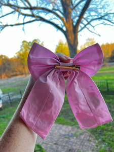 Pince à cheveux en satin personnalisée faite à la main filles perlée nœud rose Cupcake coeur broderie mignon fête d'anniversaire taille personnalisée mariage - Product Image 4