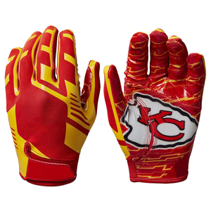 Wholesale Best Price Chiefs Football <b>Gloves</b> Red Yellow Sublimation Print Full Finger Unisex Sports <b>Gloves</b> For Football Team - Product Image 2