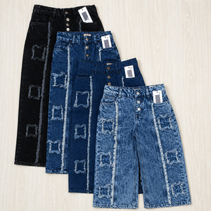 Pantalones Vaqueros Anchos para Niños y Niñas con Estampado de Estrellas, Venta al Por Mayor, Hechos en Bangladesh, Proveedor de Ropa Infantil Casual Lavada - Product Image 5