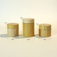 Vente en gros directe d'usine, pot en verre coloré écologique personnalisé, bouchon à vis en bambou naturel à l'épreuve des enfants, poudre libre, crème pour le soin de la peau