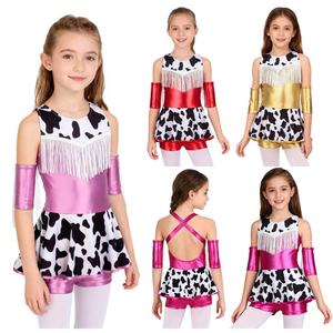 6-16 Kids Girls <b>Cowgirl</b> Costume Metallic <b>Dress</b> For Cosplay Themed Party Stage Performance Parties Dance Party Props - Product Image 1