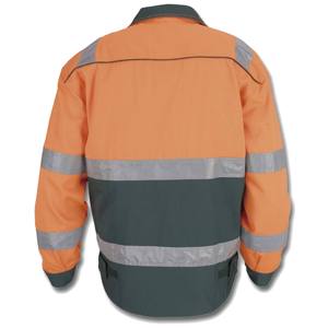 Hi Vis Reflective Safety <b>Jacket</b> Men's Waterproof Polyester Workwear Zipper Hooded Regular Fit with Pockets for Construction - Product Image 4