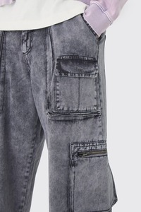 Jeans Cargo para Hombre, Color Azul Claro, Cómodos, Ajustables, Casuales, de Alta Calidad, con Múltiples Bolsillos, Estilo Urbano - Product Image 2