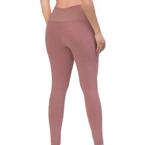 . <b>Women's</b> Dusty Rose High Waist Full Length Leggings Slim Fit <b>Stretch</b> Pants Wide Waistband Casual Yoga Workout <b>Trousers</b> - Product Image 6