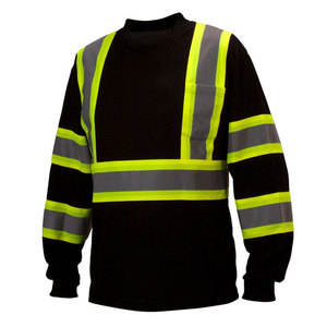 เสื้อยืดสะท้อนแสงสำหรับงานก่อสร้าง ผลิตจากโรงงาน OEM โดยตรง ผ้าฝ้าย 100% เสื้อทำงานแขนยาวสะท้อนแสง - Product Image 1