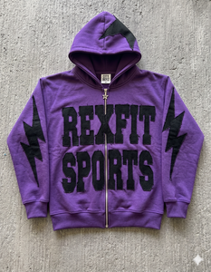 Échantillon de sweat à capuche zippé pour homme, personnalisé, délavé à l'acide, effet soleil, avec applique, broderie et patchs usés, coupe courte - Product Image 1