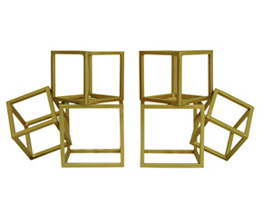 Artesign Impex - Juego de 2 Sujetalibros Geométricos de Metal Dorado, Diseño Moderno, para Estanterías, Oficina, Biblioteca, Decoración del Hogar - Product Image 2