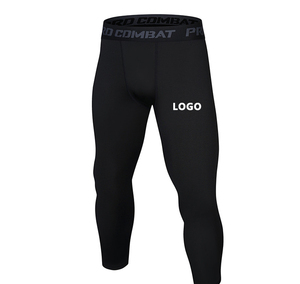<b>Men</b> Full Length <b>Compression</b> <b>Leggings</b> Solid Color Blue Black Spandex Nylon Elastic Waistband - Product Image 6