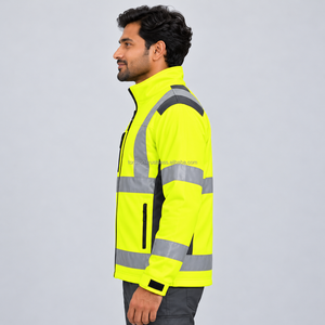 Casual Fashion Reflective Waterproof Safety Work Wear <b>Jacket</b> For <b>Men</b> <b>Yellow</b> Security With Shipment And Delivery Workwear <b>Jacket</b> - Product Image 5