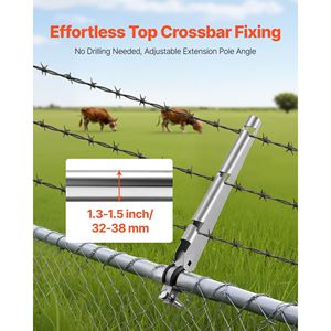 10 Confezioni di Estensori per Pali di Recinzione in Acciaio Zincato con Filo Spinato, Braccio da 14,8 Pollici, Staffa a U da 1,3 e 1,5 Pollici per Recinzioni a Rete, Cancelli e Tralicci - Product Image 5