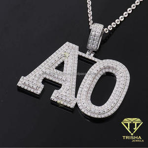 Collar con Colgante de Letra del Alfabeto AO Premium, Diseño Detallado, Joyería Brillante de Moda, Accesorio para Venta al Por Mayor - Product Image 5