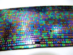 Cuentas Sueltas Cuadradas de Hematita Color Arcoíris Pavo Real Místico, Iridiscentes, 2mm, Hilo de 16 Pulgadas, Piedra de Rajastán, EMINENT JEWEL N - Product Image 2