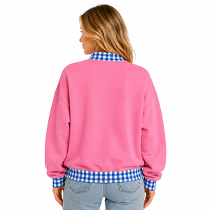 เสื้อสเวตเชิ้ตคอเต่าทรงโอเวอร์ไซส์สำหรับผู้หญิงจากอาร์คันซอ ผ้าฟลีซหนานุ่ม 100% คอตตอน สตรีทแวร์ รักษ์โลก ขอบเสื้อแบบริบ - Product Image 4