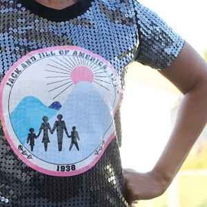 เสื้อยืดคอกว้างประดับเลื่อมสีดำ แจ็คแอนด์จิล แขนสั้น สำหรับผู้หญิง แฟชั่นสไตล์กรีก ออกแบบเองได้ - Product Image 3