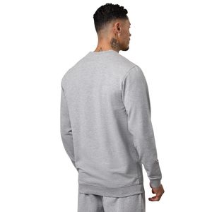 <b>Mens</b> Light <b>Grey</b> Lightweight Crewneck Sweatshirt Casual <b>Fleece</b> Pullover Winter Streetwear Fashion Top - Product Image 2