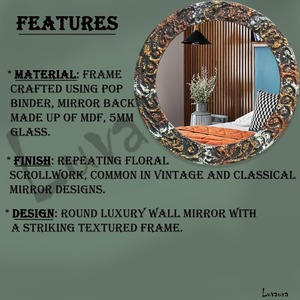 Handmade Gold Sunburst Round Wall Mirror with Crystal Glass and Smooth Edge Luxury Home Decor From REHMAN CRAFT - Product Image 6