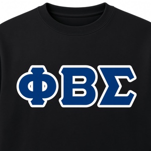 Sudadera Azul Rey con Cuello Redondo y Estampado de Letras Griegas con Contorno Blanco, Manga Larga, Estilo Casual para Fraternidad Phi Beta Sigma - Product Image 5