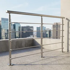 Barandilla Horizontal de Hierro Moderna, Resistente, con Acabado Pintable Resistente al Óxido, para Villas, Hoteles, Balcones y Escaleras - Product Image 4