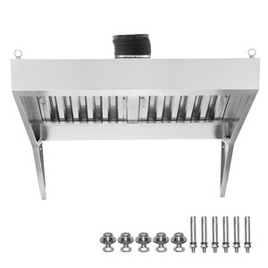 Cappa aspirante professionale da cucina 4FT con griglia a U rimovibile per Food Truck e Rimorchi Concessionari, in acciaio inox 201 per cucina - Product Image 1