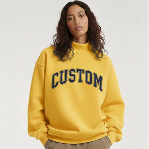 Sudadera Casual de Forro Polar para Mujer al por Mayor, Nueva Sudadera de Alta Calidad con Cuello Alto, Logotipo Frontal, Transpirable, Otoño, Personalizable - Product Image 1