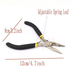 Hair <b>Extension</b> Pliers for Micro Rings <b>Beads</b> Hair <b>Extension</b> Tools Pliers Stainless Steel Black Rubber Grip Accept Customized Log - Product Image 3