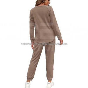 Haute qualité deux pièces tenues femmes décontracté à manches longues survêtements survêtement survêtement Premium hiver porter poches dernière conception - Product Image 2