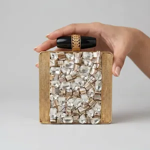 Wholesale Fashion Classic Casual Mini Mother of Pearl Clutch Bag with Magnetic Closure for Women Evening Party Wedding - Product Image 4