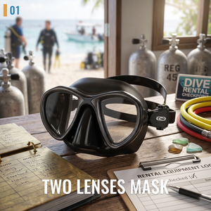 Máscara de Buceo Profesional de Bajo Volumen con Dos Lentes, Gafas de Snorkel de Silicona Líquida OEM con Hebilla de Ajuste Rápido para Buceo Libre - Product Image 2