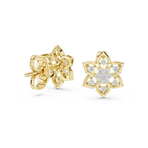 Pendientes de Diamantes Florales de Laboratorio de Última Tendencia, Engastados en Oro Rosa de 18K, para Compromiso, Boda, Fiesta, Regalo de San Valentín, Uso Diario para Mujer - Product Image 6