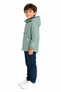 Veste coupe-vent à capuche pour enfants Livster, veste légère à fermeture éclair pour garçons, veste d'extérieur résistante à l'eau, parka décontractée à capuche coupe-vent - Product Image 2