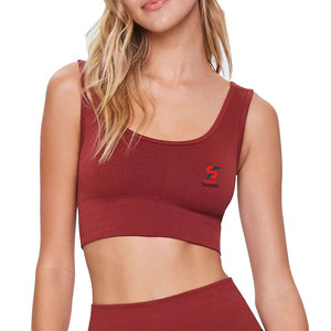 Solid Trader Athletic Activewear Gym Workout Fitness Yoga Stretch Flexible Body Hugging <b>Smart</b> Casual Neat Outfits Women Crop Top - Product Image 1