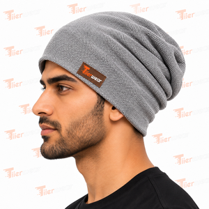 Gorro de Punto para Hombre Tiierwear, Color Sólido, Cálido para Invierno, Gorra Casual, 100% Acrílico, Tejido a Máquina para Adultos - Product Image 3