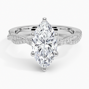 SOJ Geometric <b>Ring</b> 07 Marquise Cut 925 Silver Plated Luxe Petite Twisted Vine Moissanite GRA Certified 2ct D Wedding Anniversary - Product Image 1