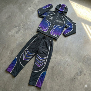 ชุดวอร์ม Rexfit OEM แบบมีโลโก้สะท้อนแสง ผลิตจากผ้าโพลีเอสเตอร์ผสมคอตตอน สำหรับผู้ชาย พิมพ์ลายสองชิ้น ชุดวอร์มแบบมีซิป ชุดกันลมสำหรับผู้ชาย - Product Image 5