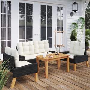Conjunto de Muebles de Jardín en Blanco y Negro - Product Image 1