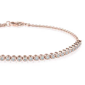 14K <b>Solid</b> <b>Gold</b> 0.50 Ct Lab Grown Diamond Tennis Bracelet IGI Certified Brilliant Cut Rhodium Plated Luxury Engagement Wedding - Product Image 2