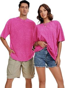T-shirts vintage surdimensionnés pour hommes à manches courtes, en jersey uni, délavé à l'acide, 100 % coton, écologiques, col rond, 260 g, respirants - Product Image 4