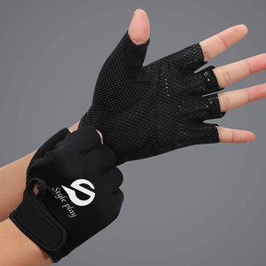 Fully Customizable Non-Slip <b>Fingerless</b> Gym <b>Gloves</b> Sport Fitness Equipment for Weight Lifting and Body Building Training - Product Image 2