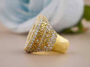 Anillo de Plata de Ley con Letra Inicial Personalizada, Chapado en Rodio, con Micro Pavé de Moissanita, Estilo Hip Hop, para Hombre y Mujer, de Lujo, para Fiestas - Product Image 2