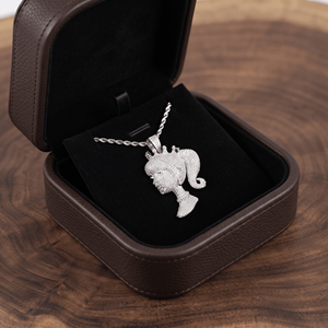 Pendentif Hip Hop personnalisé en argent 925 avec moissanite, tête de poupée, bijoux de luxe sur mesure pour hommes et femmes - Product Image 5