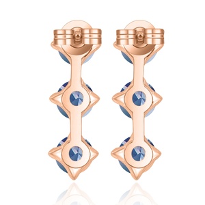 Argent sans nickel 925 Alexandrite pierres précieuses trois pierres goutte boucles d'oreilles destin bijoux nouvelles belles femmes bijoux - Product Image 6