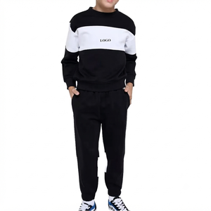 Conjunto Deportivo de Algodón para Niños, Cuello Redondo, Manga Larga, Estilo Casual para Otoño, con Bolsillos Laterales, Corte Regular - Product Image 1