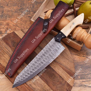 Couteau de chef professionnel en acier Damas forgé à la main, manche en os de chameau, fait main, léger, ambidextre, ergonomique, haute qualité - Product Image 5