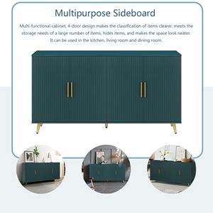 Mobile TV Blu Navy Regolabile con Armadietto Contenitore, Consolle TV in Legno per Soggiorno e Camera da Letto, Credenza - Categoria Prodotto - Product Image 4