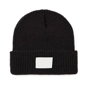 Acrylic/<b>Wool</b> Woven Label Cuff Winter Custom Unisex Adult Sublimation Printed Casual Outdoor Flat Knitted <b>Beanie</b> - Product Image 3