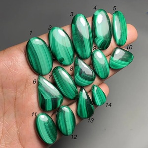 Cabochons en malachite, formes ovales, carrées, en forme de poire, triangulaires, rondes et autres formes, pierres précieuses en vrac - Product Image 1