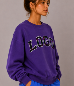 Sweat-shirt à col roulé surdimensionné pour femme de haute qualité, 100% coton tricoté, manches courtes, écologique, vêtement d'hiver, logo sur le devant - Product Image 1